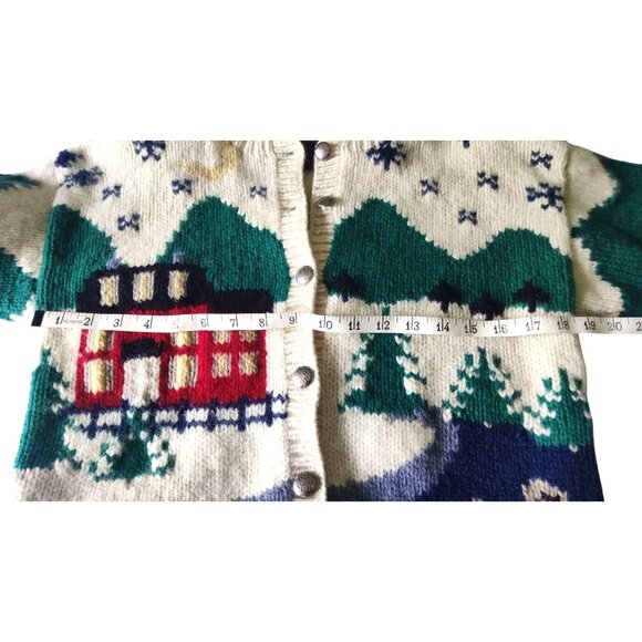 Vintage Eddie Bauer Women's Size Small Knit Village 100% Wool Cardigan Sweater - Picture 11 of 13